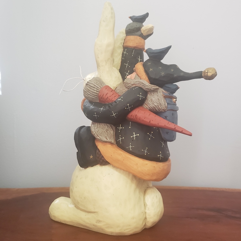 Vintage WILLIRAYE STUDIO Santa Riding Giant Rabbit NIB Williraye Studio - Picture 7 of 13